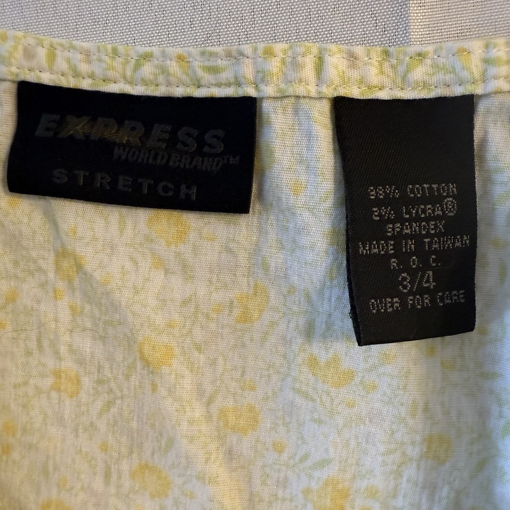 Retro Express Yellow Floral Cotton Cottagecore Mini Skirt‎ Size 3/4 (Small) - Picture 7 of 9